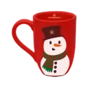 Caneca Virtual Flat Vermelha Boneco de Neve